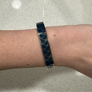 J.Crew Navy and Gold patterned bangle